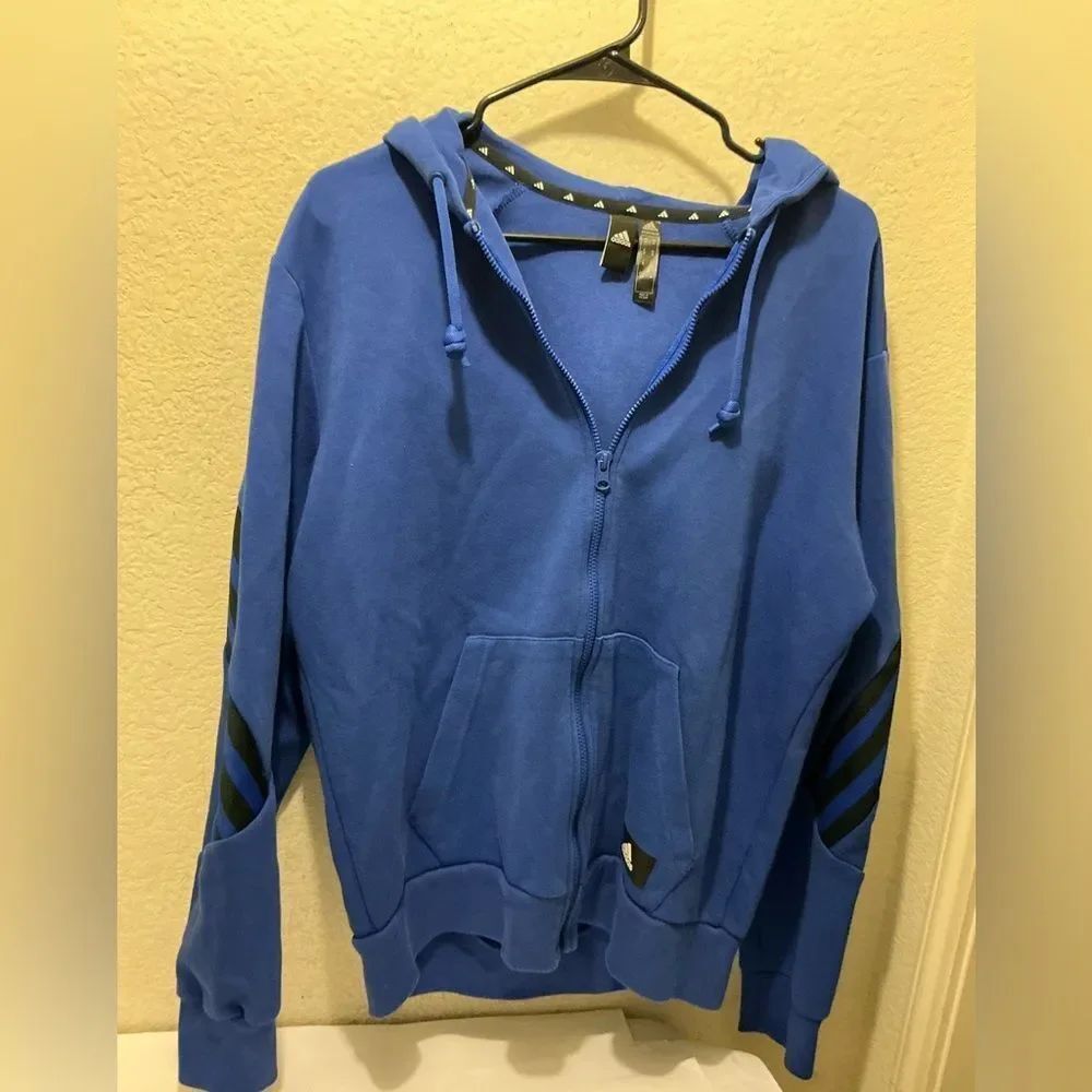 Adidas Royal Blue Hoodie with Black Trim